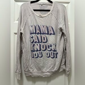 Junk Food Clothing Gray Sweatshirt with Blue Text